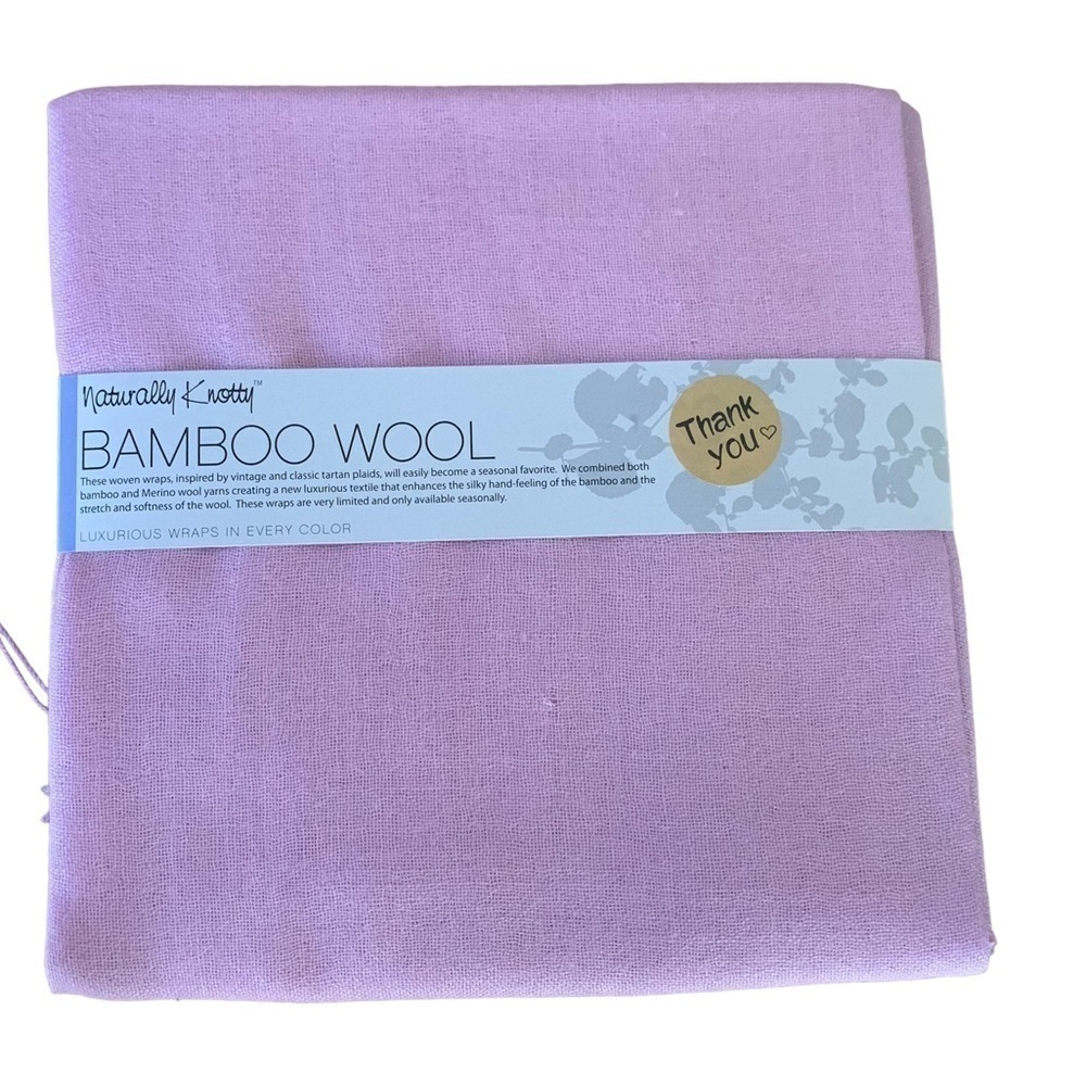 Naturally Knotty Bamboo Wool Blend Fringed Scarf Pink Mist